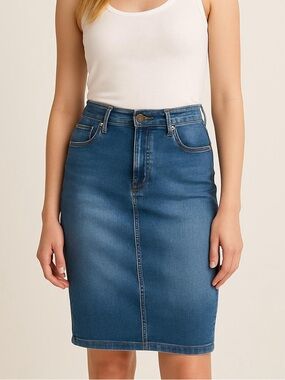Calvin Klein Medium Wash Pencil Jean Skirt Size 27